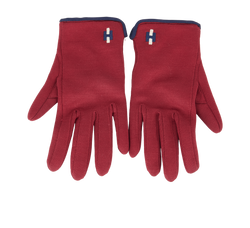 Hermes Embroidered H-Logo Gloves, Silk/Cotton, Red, Sz 6.5, 2*